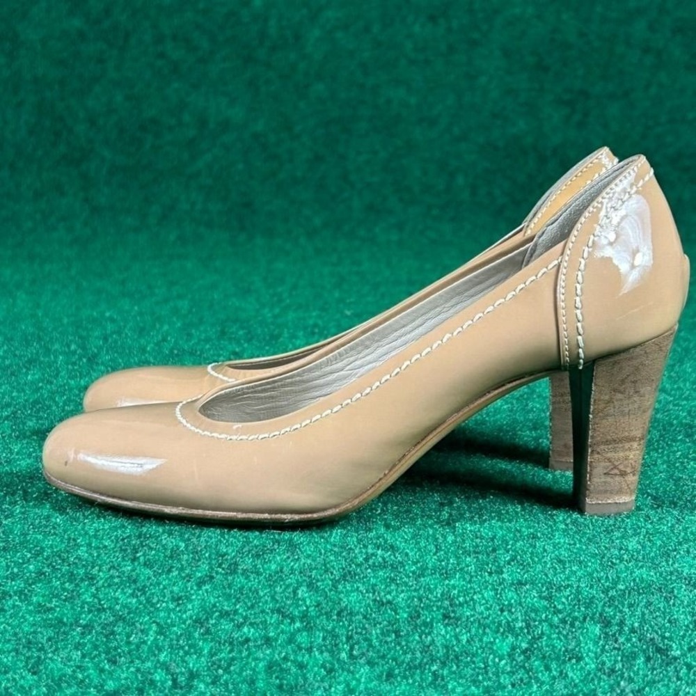 AGL Attilio Giusti‎ Leombruni Beige Leather Pump Heels Italy Made Women 8 (38) - Picture 3 of 12